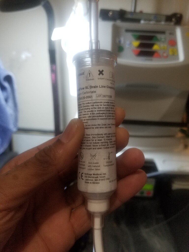 Drain line cleaning pureflow HD and PD Care Partners (all home